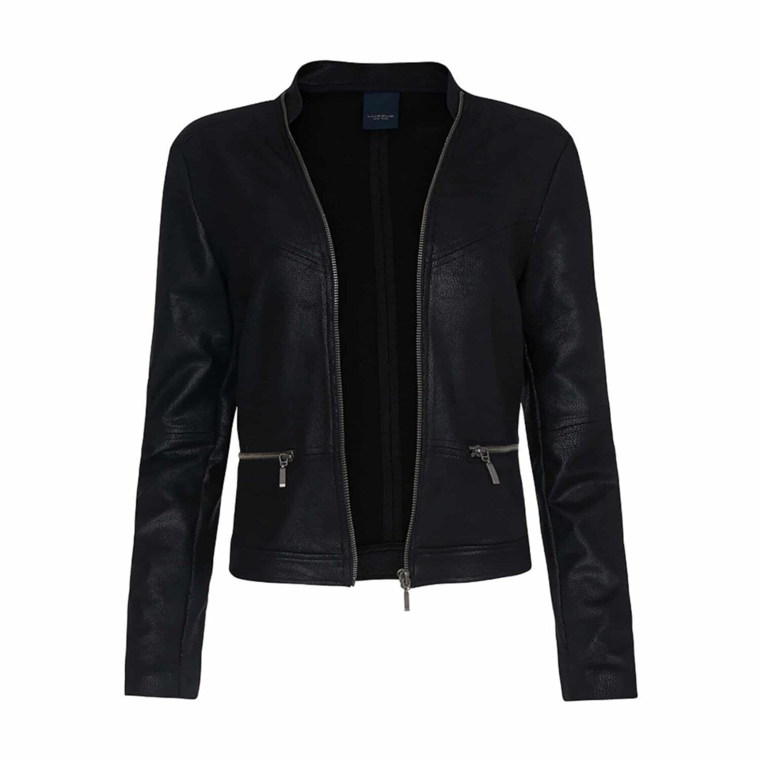 One Two Luxzuz Maise Coated Suede Jacket Black