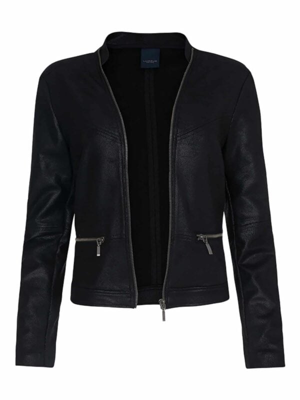 One Two Luxzuz Maise Coated Suede Jacket Black