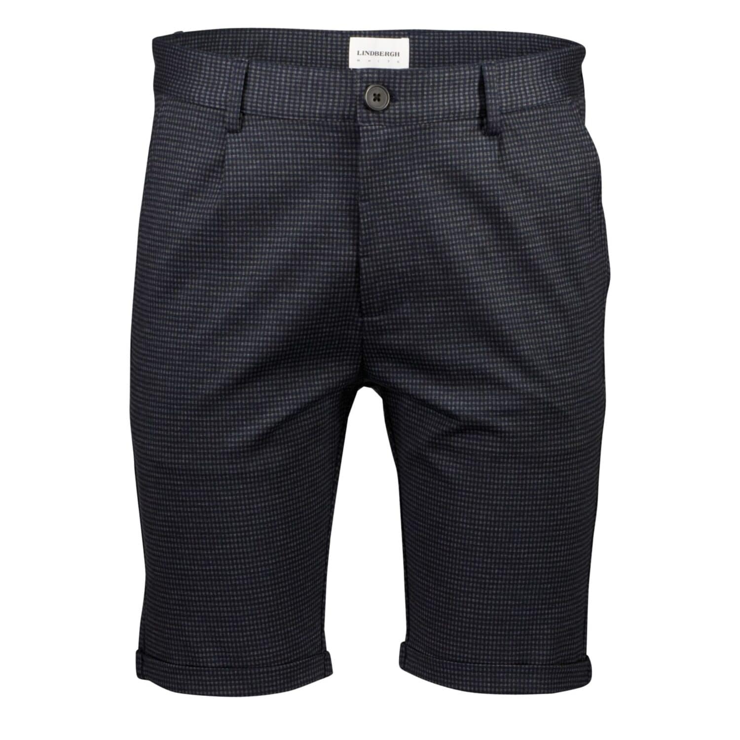 Lindbergh White Knitted Shorts Blue Checked