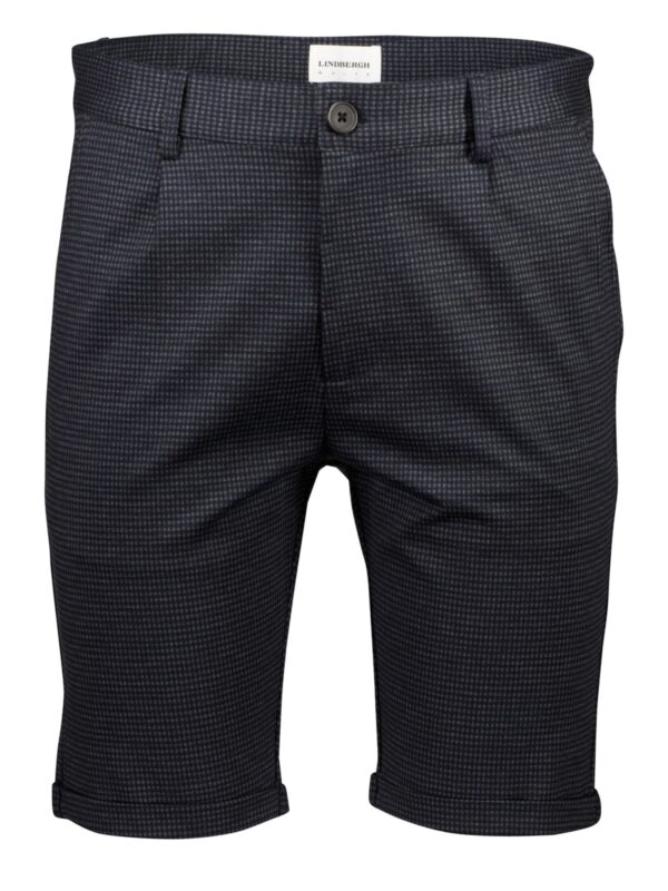 Lindbergh White Knitted Shorts Blue Checked