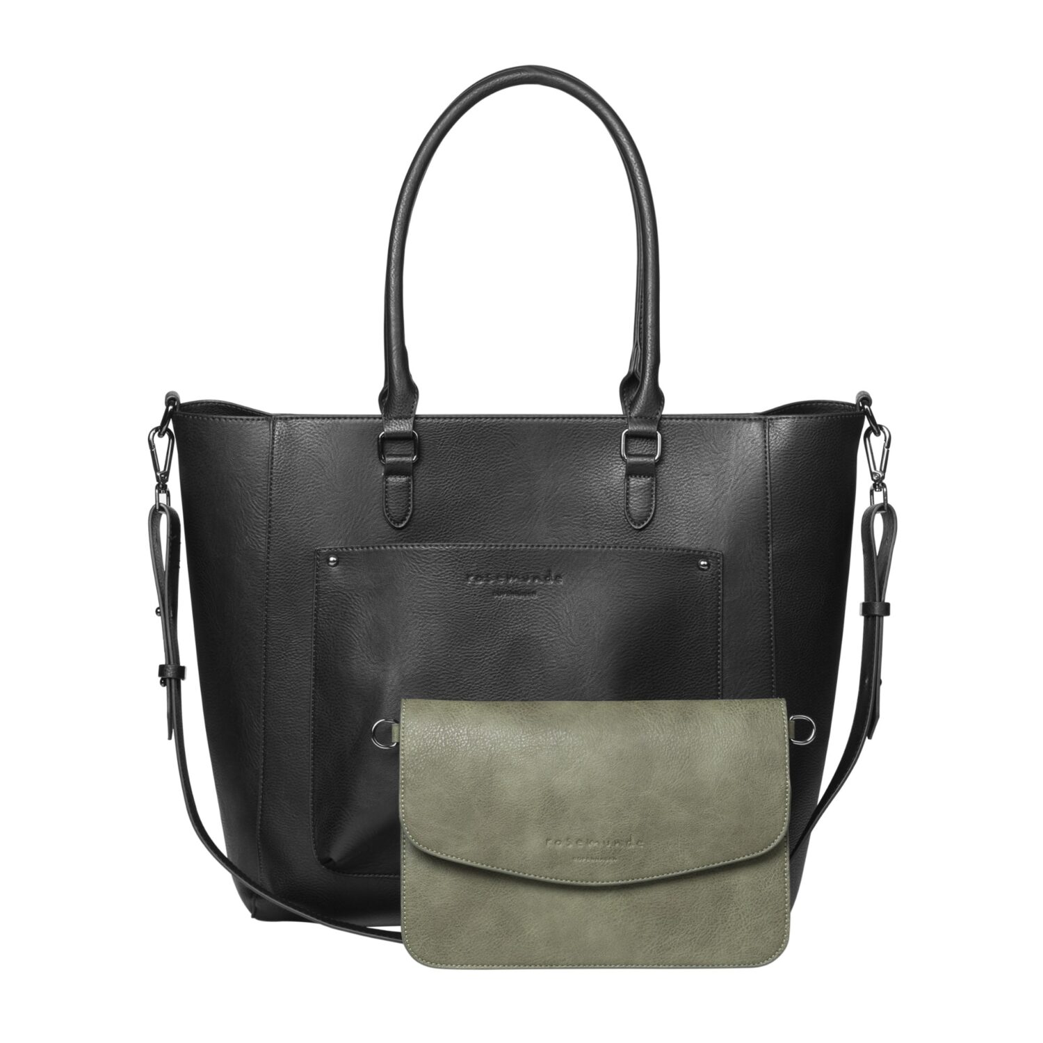 Rosemunde Big Bag + Clutch Black oxid - Leaf Green