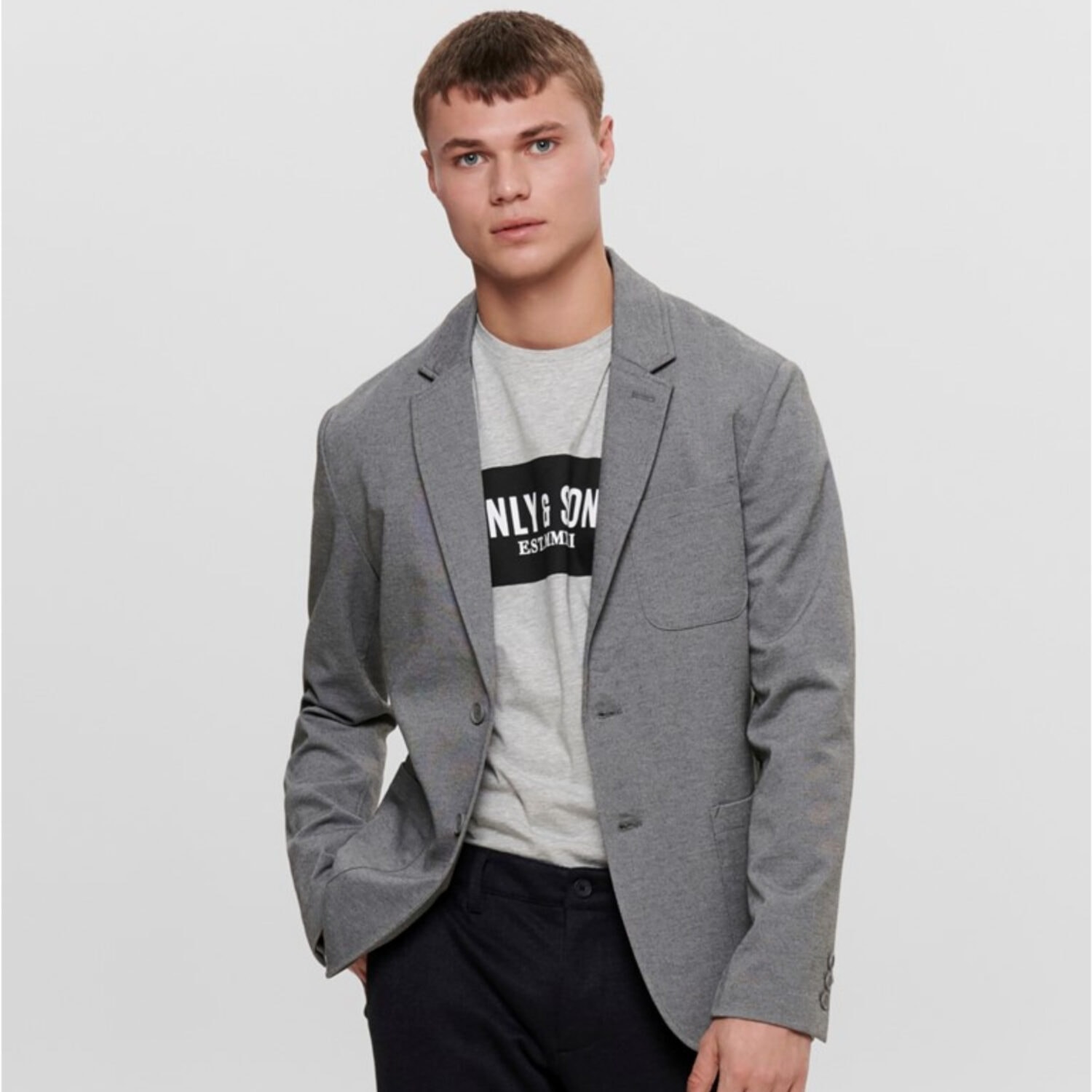 Only & Sons Mark Performance Blazer Lysegrå
