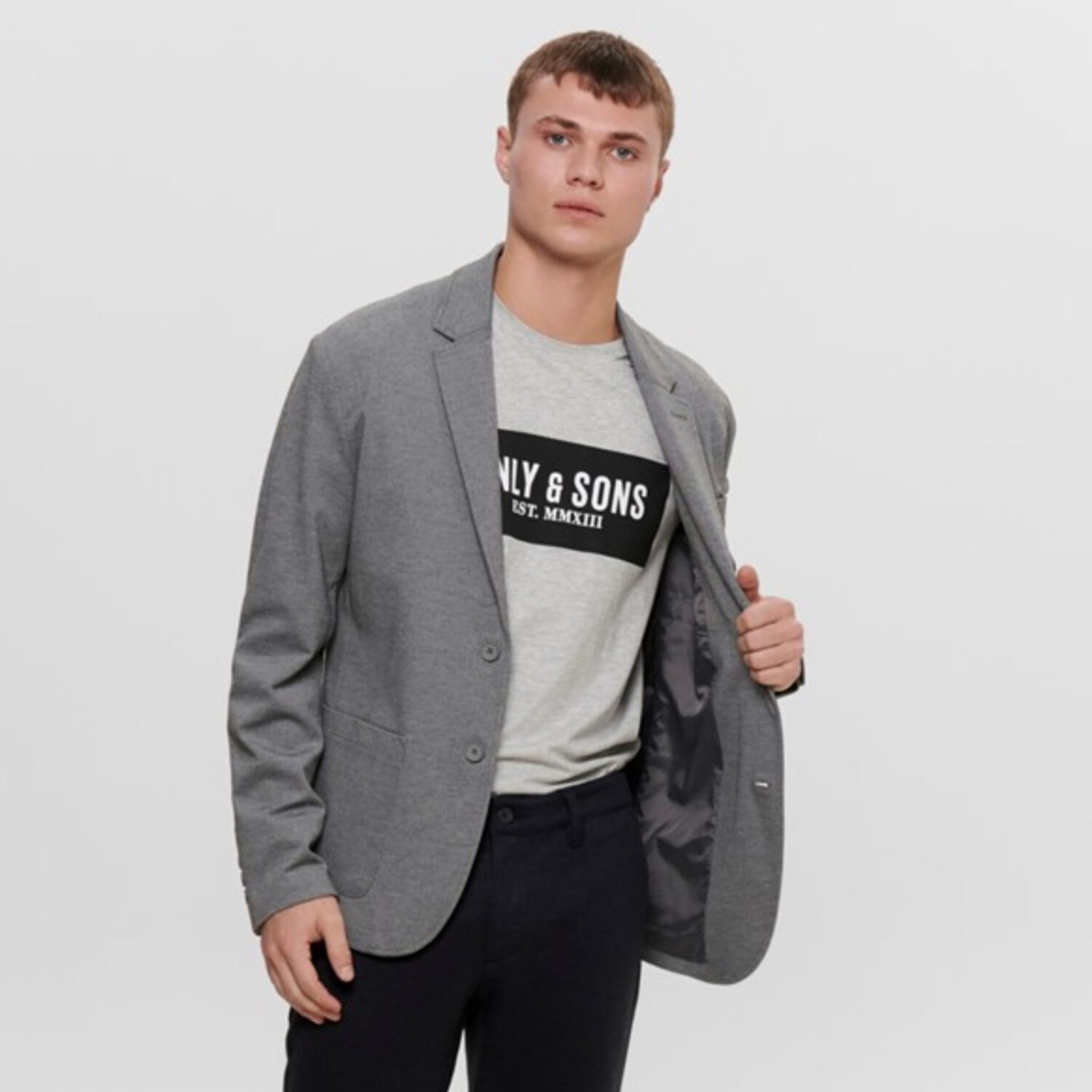 Only & Sons Mark Performance Blazer Lysegrå