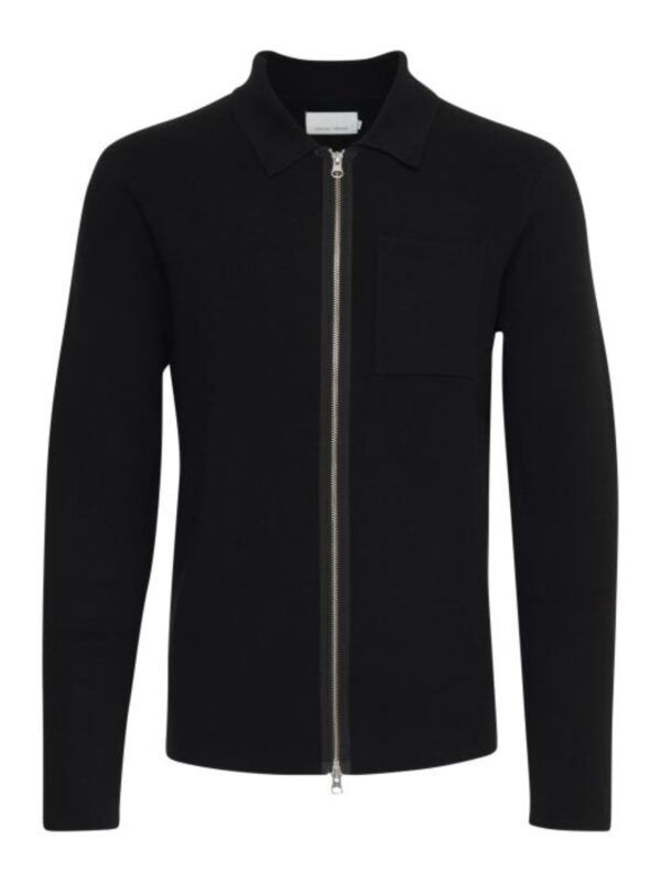 Casual Friday Kalle Zip Cardigan Black