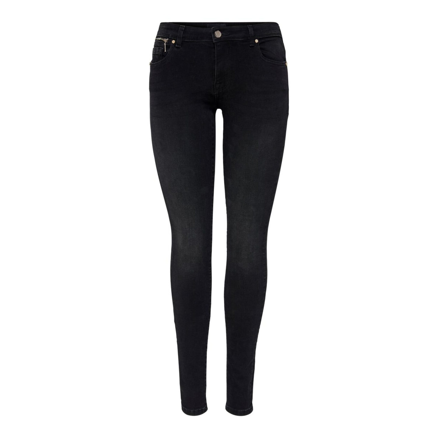 Only ONLISA4 LIFE REG ZIP SKINNY FIT JEANS Black Denim