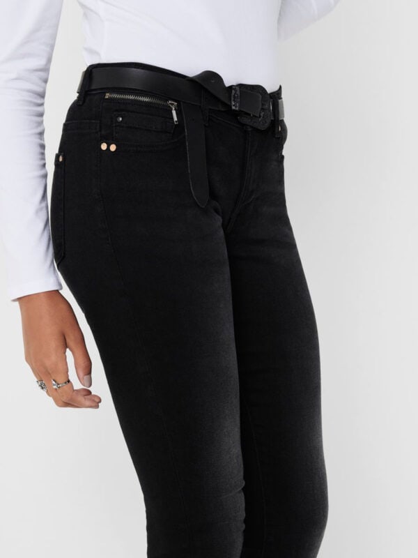 Only ONLISA4 LIFE REG ZIP SKINNY FIT JEANS Black Denim