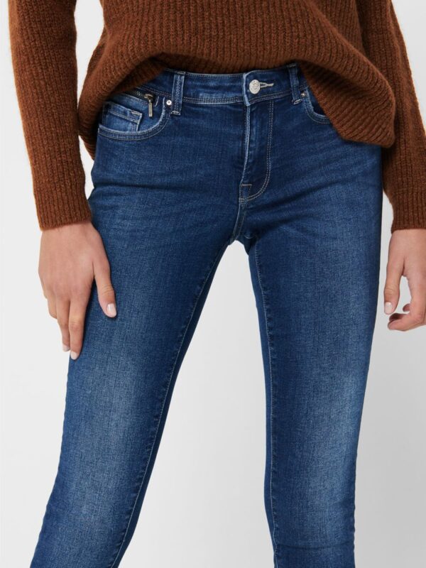 Only ONLISA4 LIFE ZIP REG SKINNY FIT JEANS Dark Blue Denim