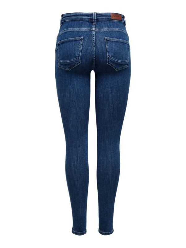 Only Power Life Mid Push Up Skinny Jeans Dark Blue Denim