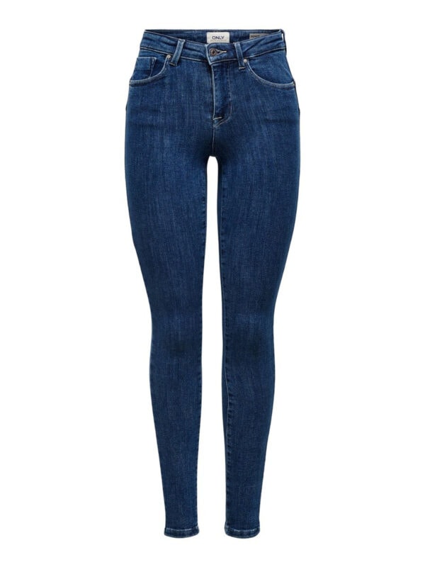 Only Power Life Mid Push Up Skinny Jeans Dark Blue Denim