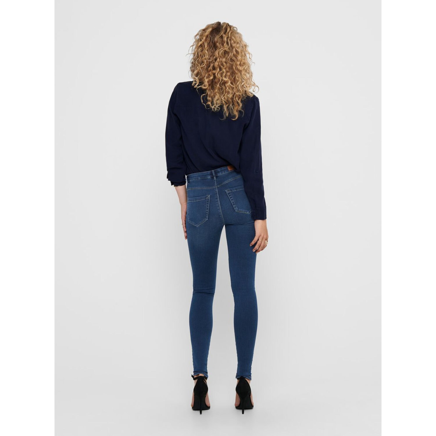 Only Royal Life High Skinny Jeans Dark Blue Denim