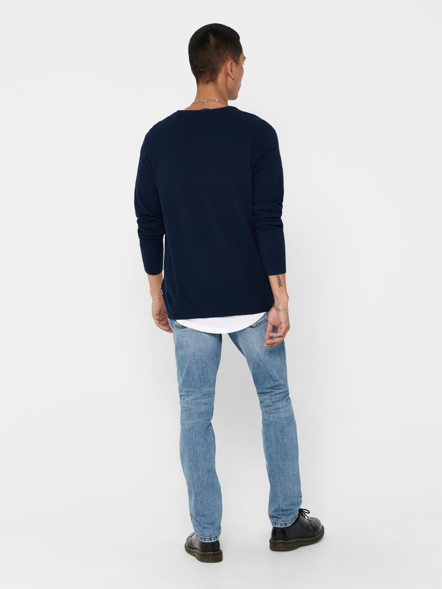 Only & Sons Mikkel 12 Soft Crew Raglan Knit Dress Blues