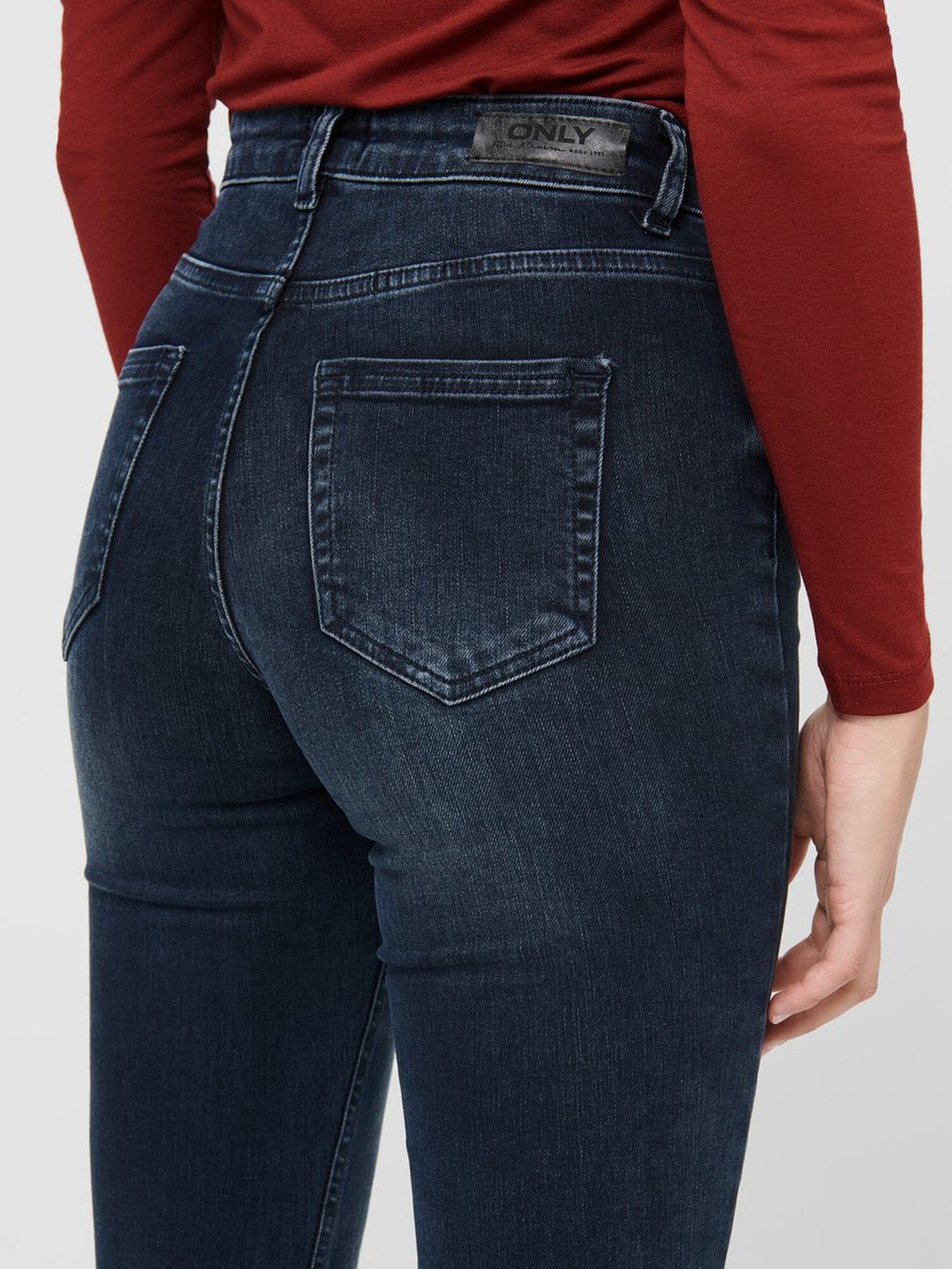 Only Blush Life Ankle Skinny Jeans Blue Black Denim