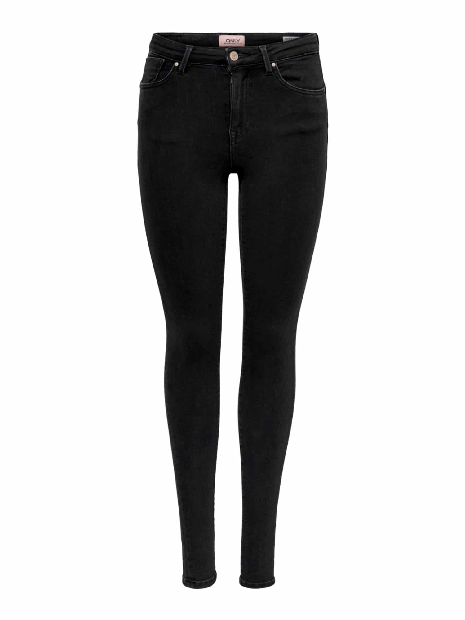 Only Power Life Mid Push Up Skinny Jeans Black