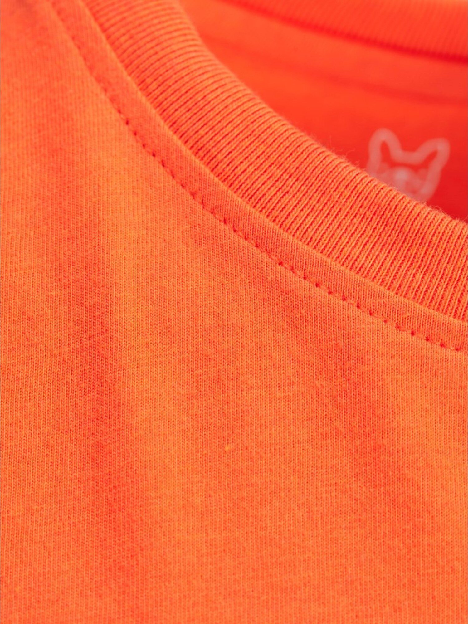 Jack & Jones Junior Neon Logo Blocking Tee Shocking Orange