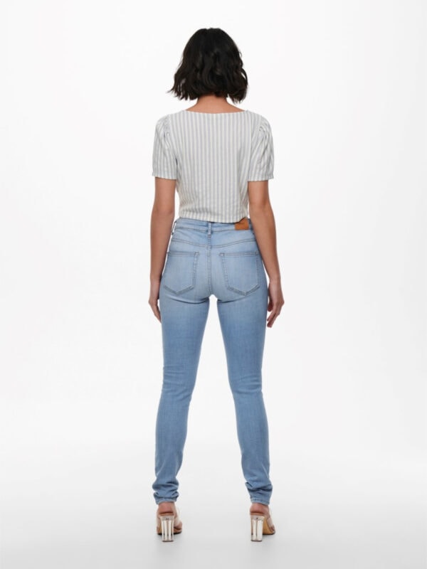 Only Anne K Life Mid Skinny Jeans Light Blue Denim