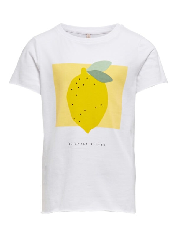 Kids Only Konliva Life T-shirt Bright White Lemon