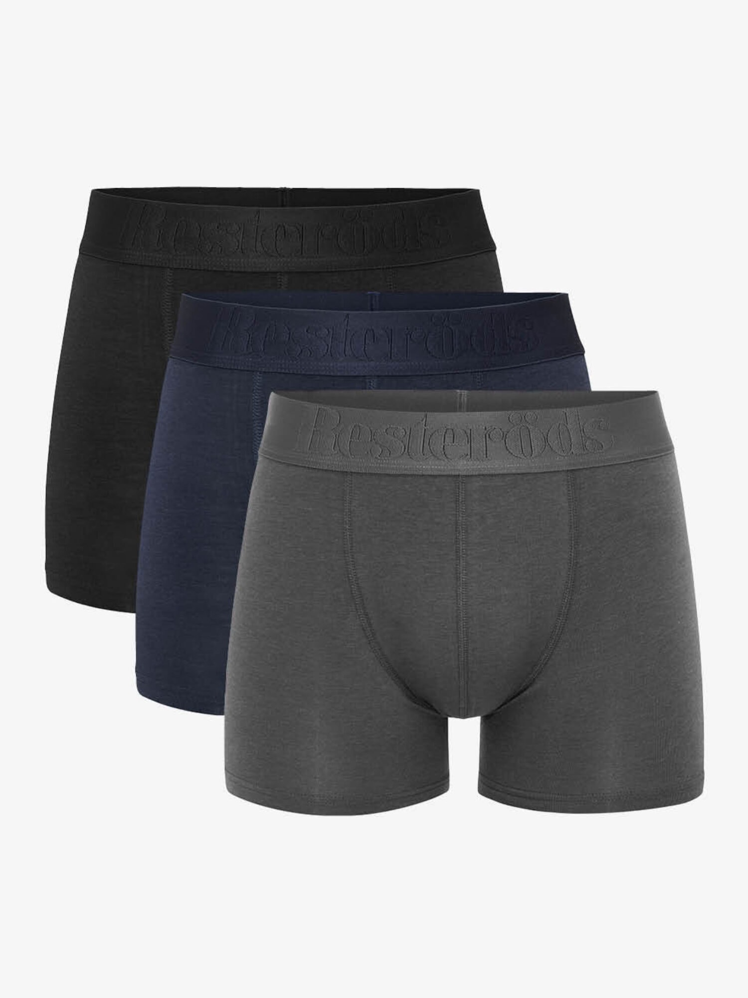 Resteröds Gunnar Boxer Organic Bamboo 3-Pack Black/Navy/Grey
