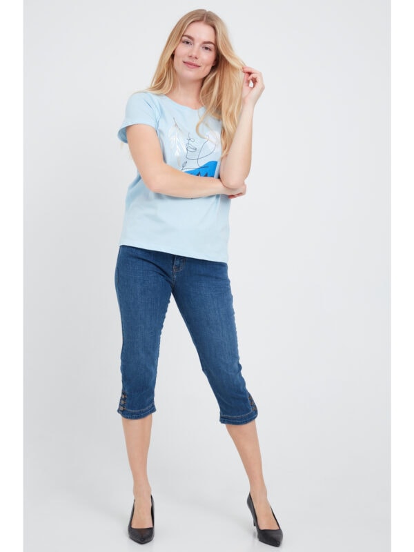 Fransa FRASJEAN 3 Knickers Simple Blue Denim