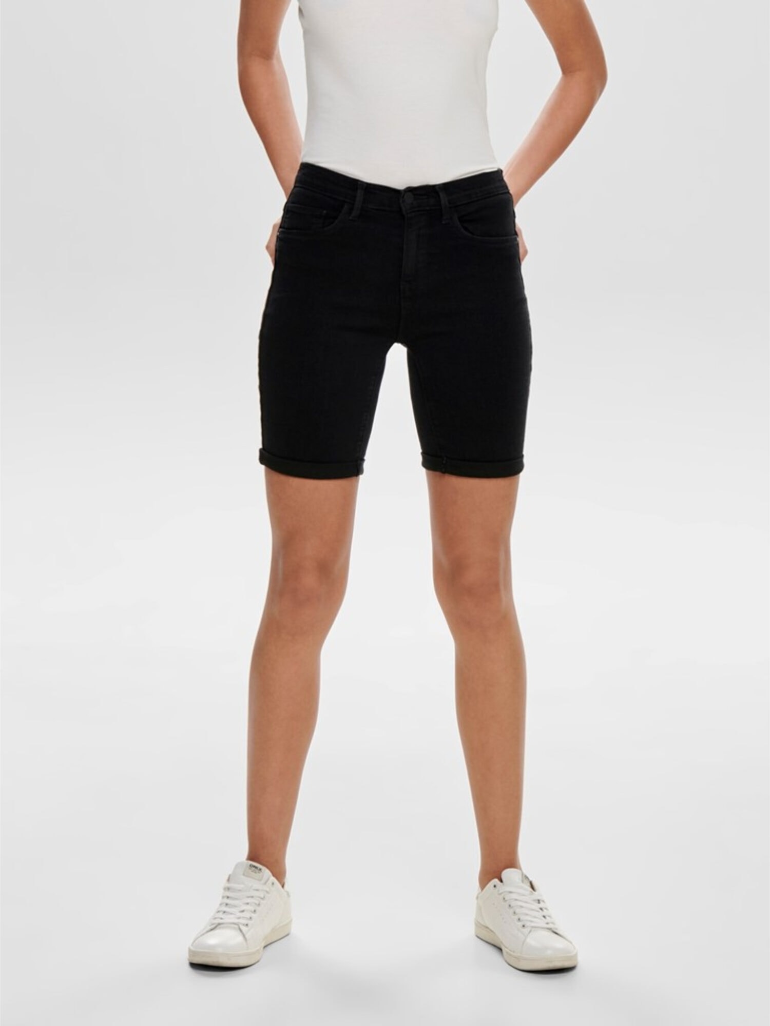 Only ONLRAIN Life Mid Long Shorts Black