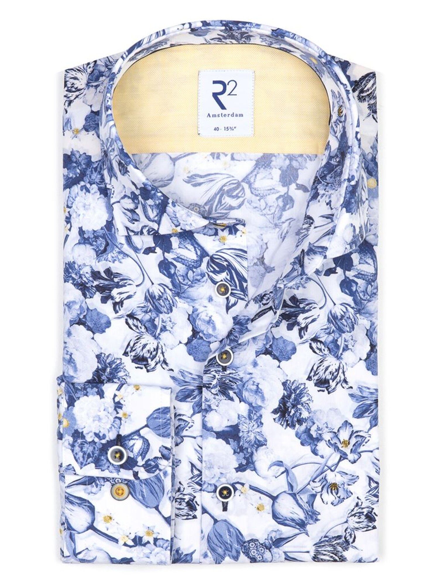 R2 Amsterdam Skjorte White Flower Print