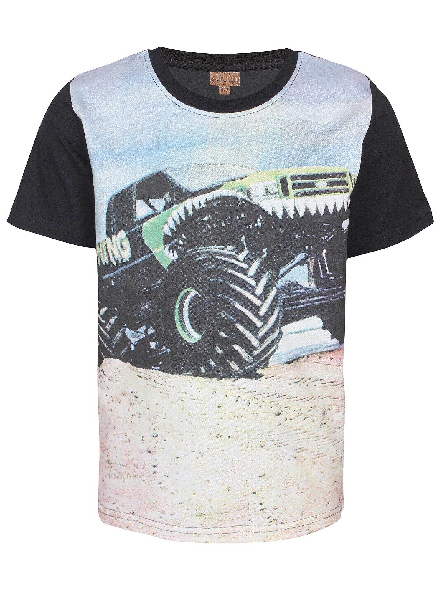 Kids Up T-shirt Green Monstertruck Sort