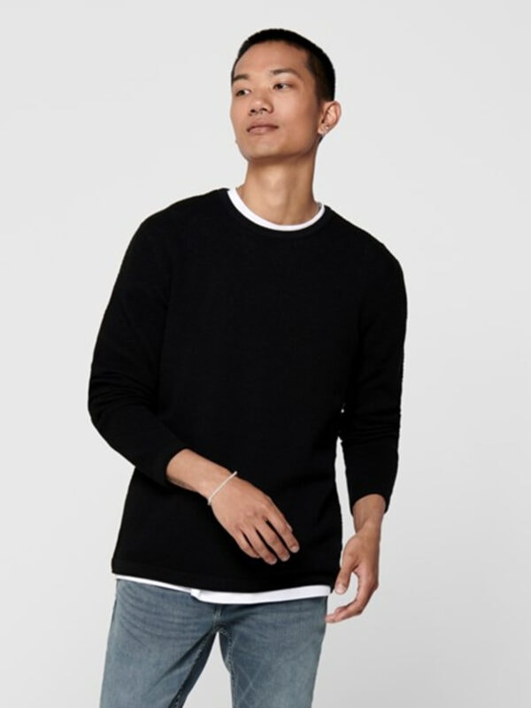 Only & Sons Pullover Panter Life Crew Knit Black