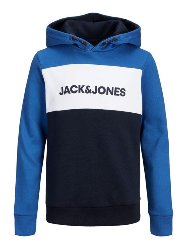Jack & Jones Junior JJELOGO Blocking Sweat Hood Noos JNR Blue