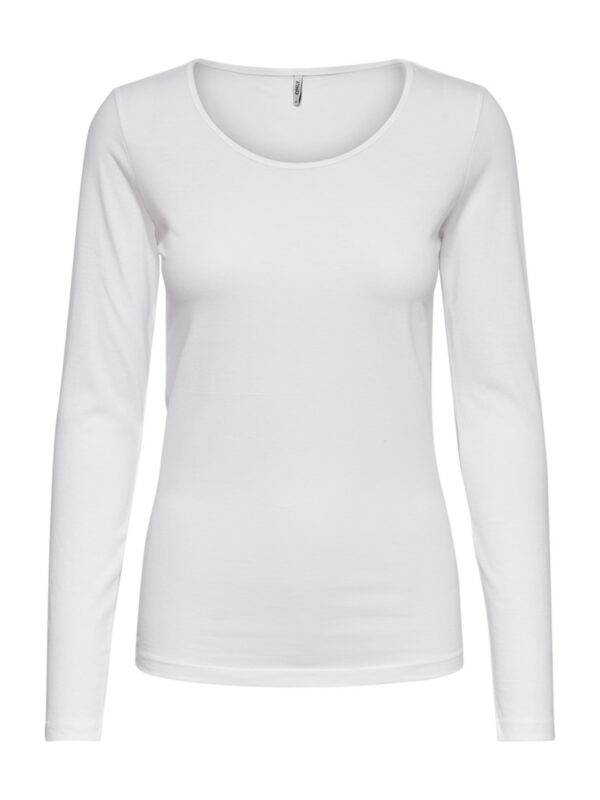 Only ONLLIVE Love Life L/S Oneck Top White