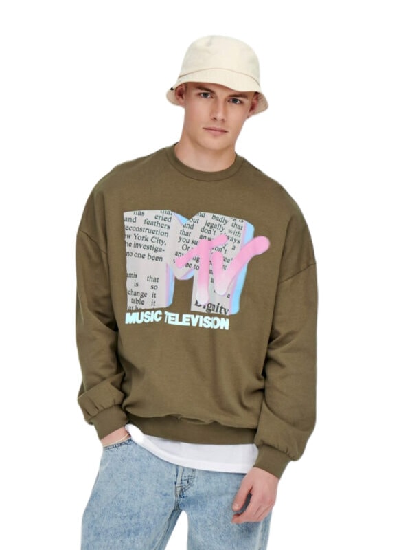 Only & Sons MTV Vintage Crew Neck Sweatshirt Brun