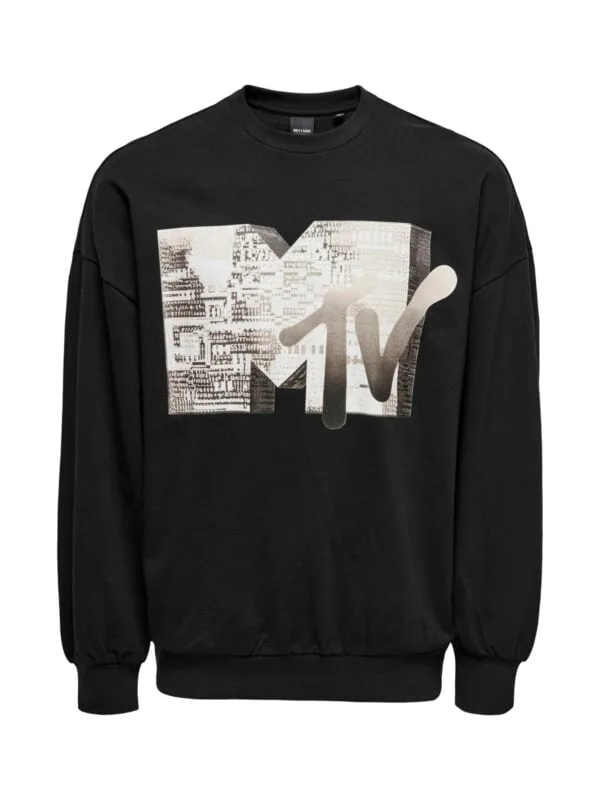 Only & Sons MTV Vintage Crew Neck Sweatshirt Sort