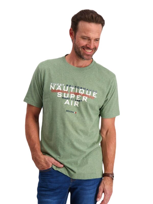 Bison T-Shirt 80-400068 Light Green Melange