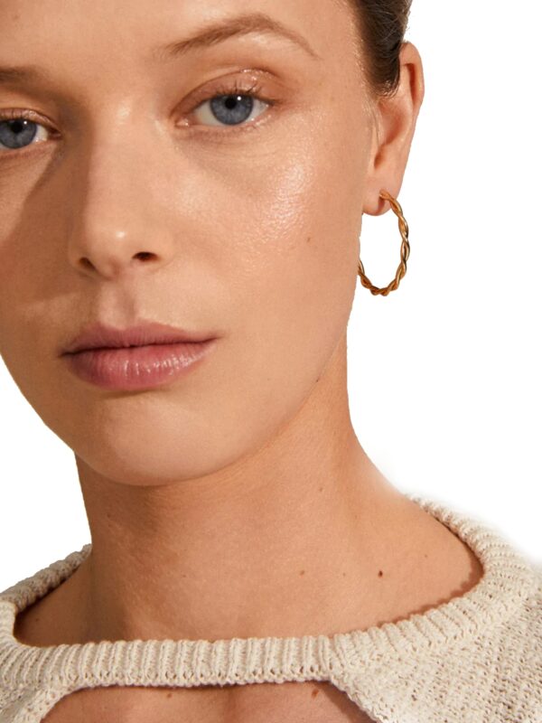 Pilgrim Øreringe Large Twisted Hoops Guld 281942013