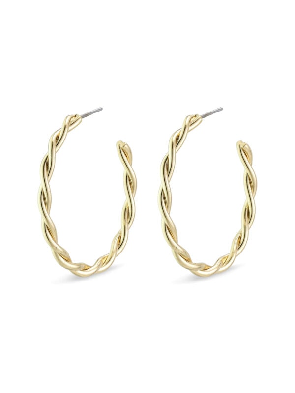Pilgrim Øreringe Large Twisted Hoops Guld 281942013