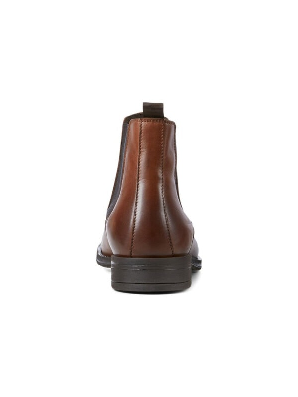 Jack & Jones Wargo Leather Chelsea Boots Cognac