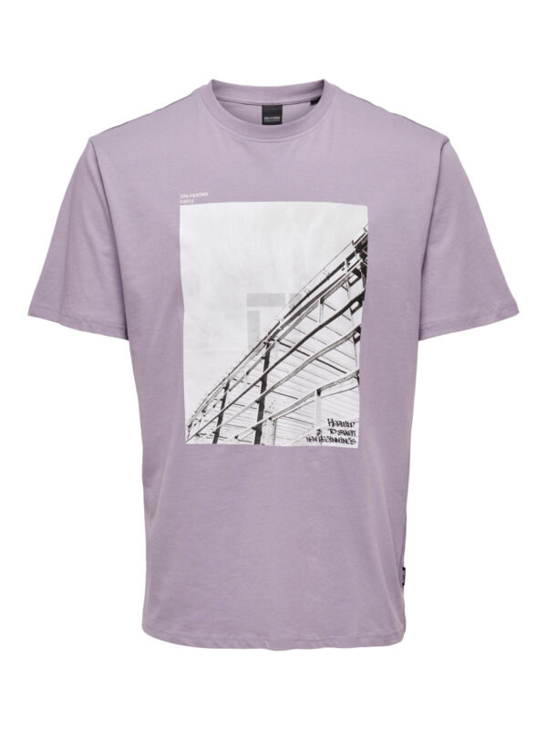 Only & Sons Hector Photoprint T-shirt Purple Ash