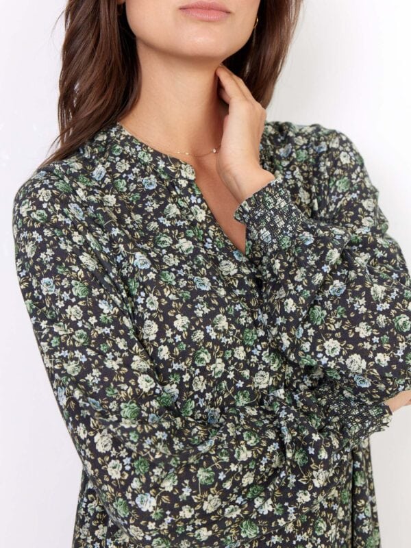 Soyaconcept SC-FELICITY AOP 405 Kjole Moss Green Combi