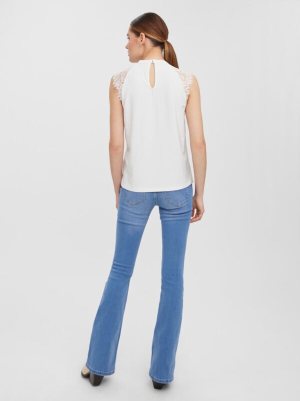 Vero Moda VMMILLA SL LACE TEE GA NOOS Snow White