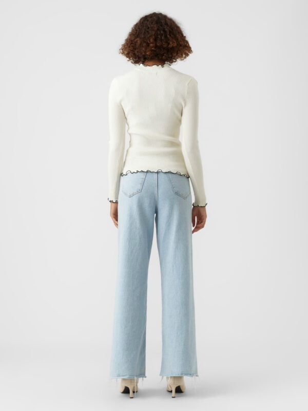Vero Moda Vmevie Contrast Edge Pullover Boo Birch