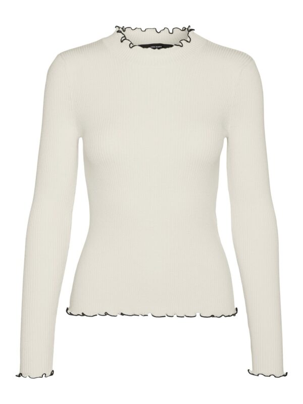 Vero Moda Vmevie Contrast Edge Pullover Boo Birch