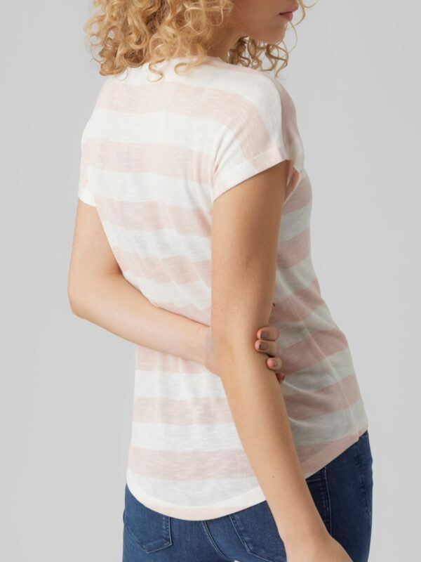 Vero Moda Wide Stripe T-Shirt Noos Sepia Rose