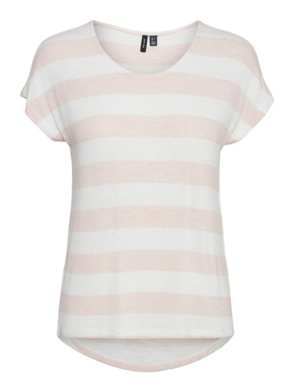 Vero Moda Wide Stripe T-Shirt Noos Sepia Rose