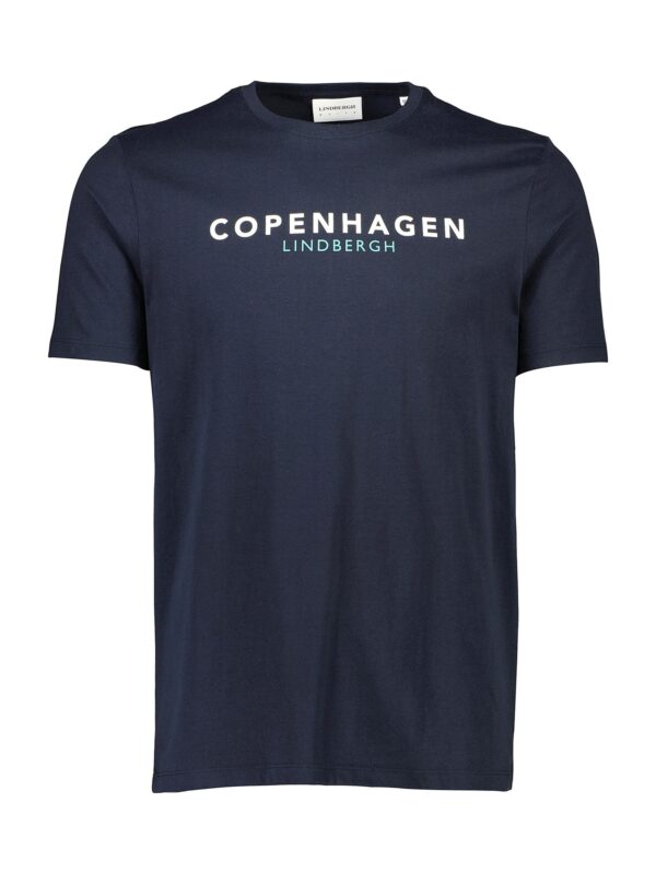 Lindbergh Copenhagen Print T-Shirt S/S Navy