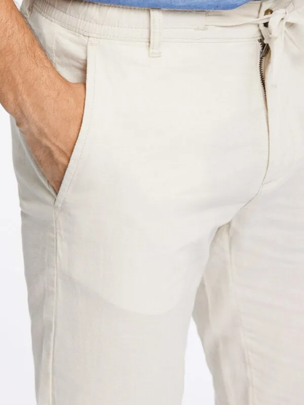 Lindbergh White Hørbukser LT Sand