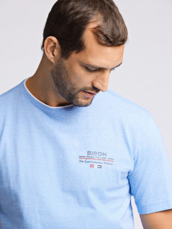 Bison Mini Striped T-Shirt 80-400093 LT BLUE
