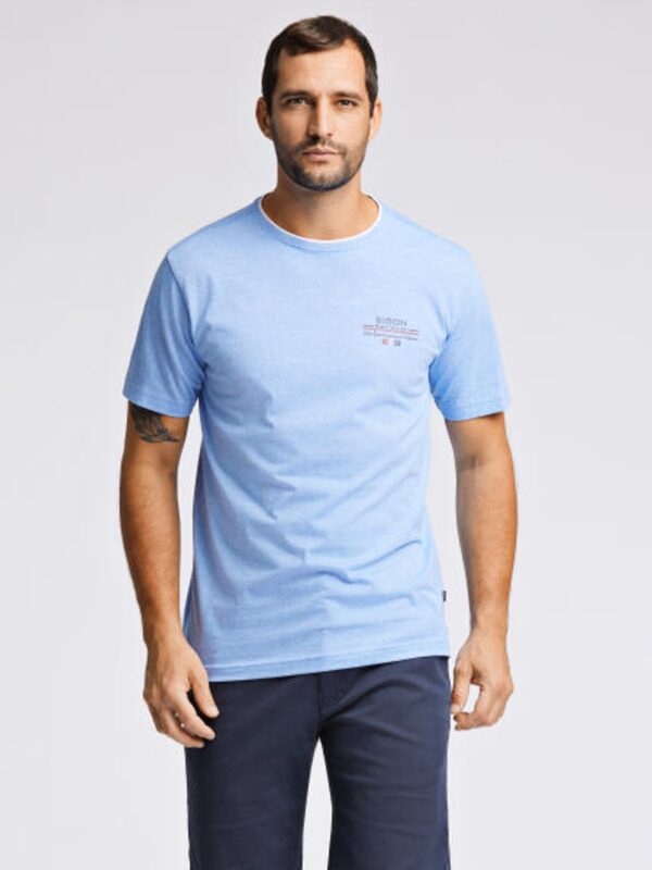 Bison Mini Striped T-Shirt 80-400093 LT BLUE
