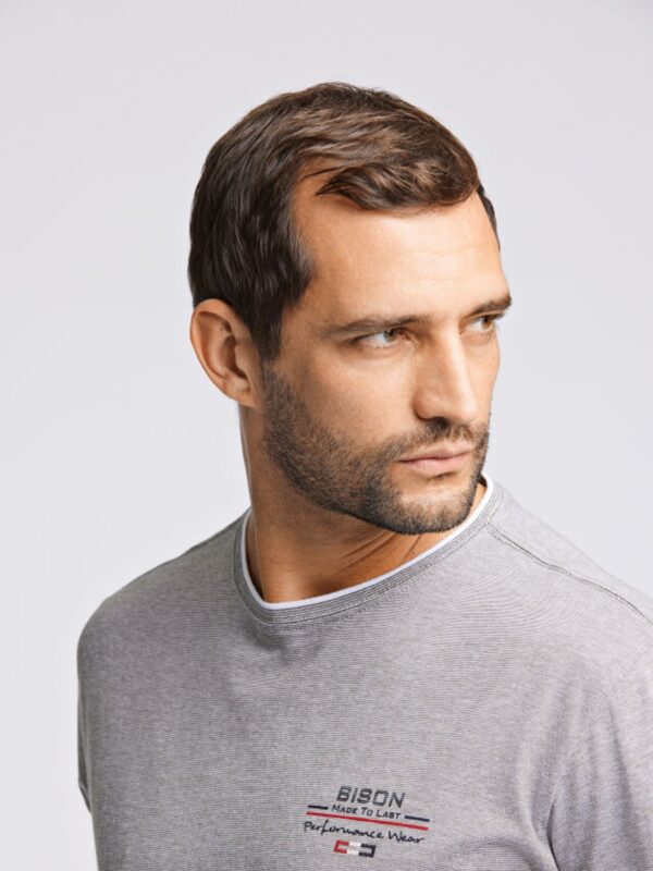 Bison Mini Striped T-Shirt 80-400093 Olive