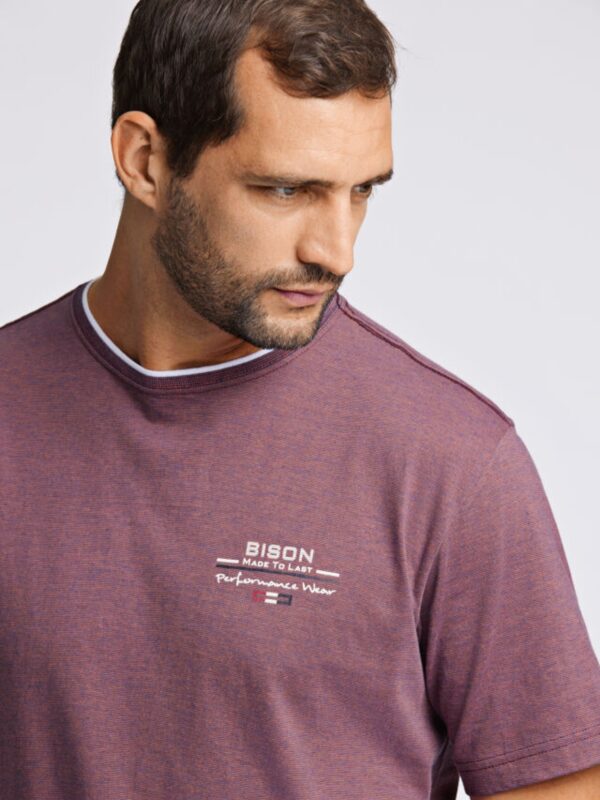 Bison Mini Striped T-Shirt 80-400093 Red Clay