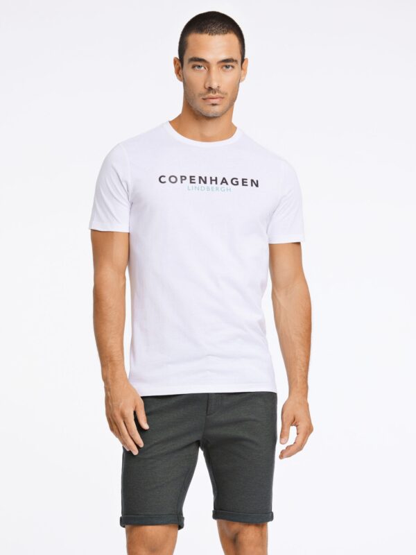 Lindbergh Copenhagen Print T-Shirt S/S White
