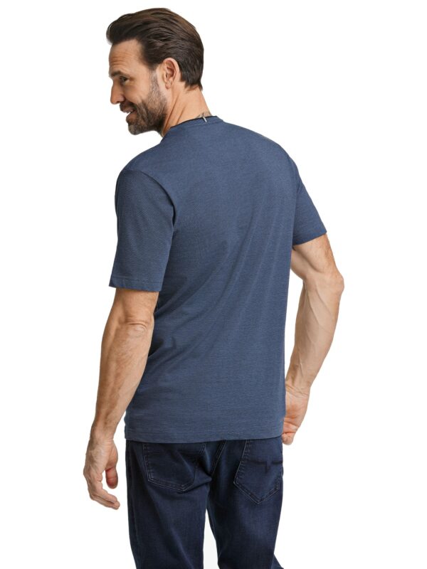 Bison Mini Striped V-neck T-Shirt 80-400106 Blue