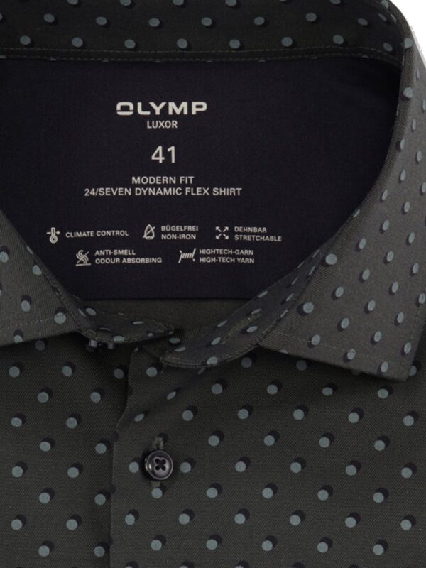 Olymp 24/7 Dynamic Flex Skjorte Oliven